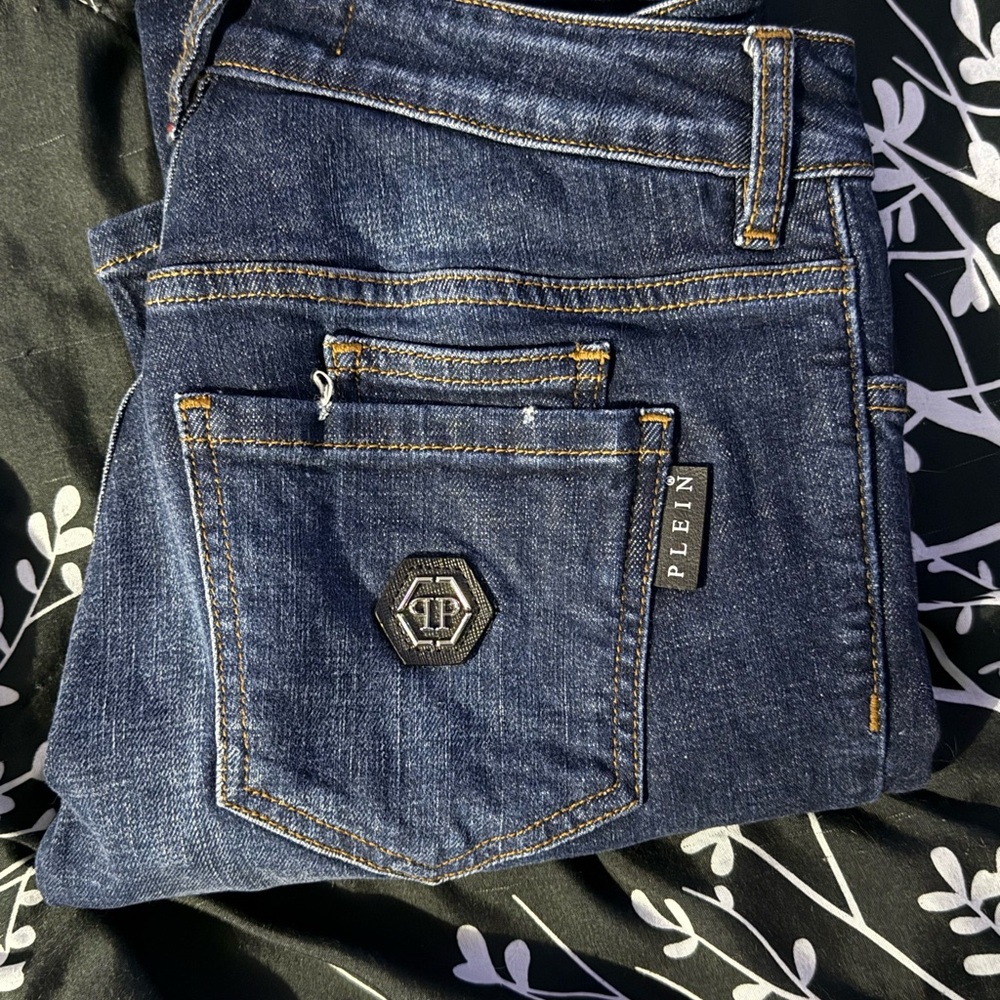 Philipp Plein Blue Skinny Jeans with Subtle Fading
